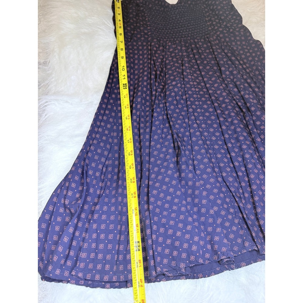 Gap Womens Navy Blue Geometric Diamond Print Smocked Back Cami Dress Small - Picture 7 of 7